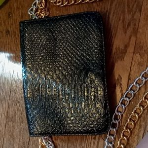 Black Crocodile print purse